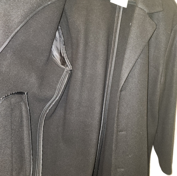 H&M WOOL OVERCOAT 44R BLACK - Picture 2 of 5